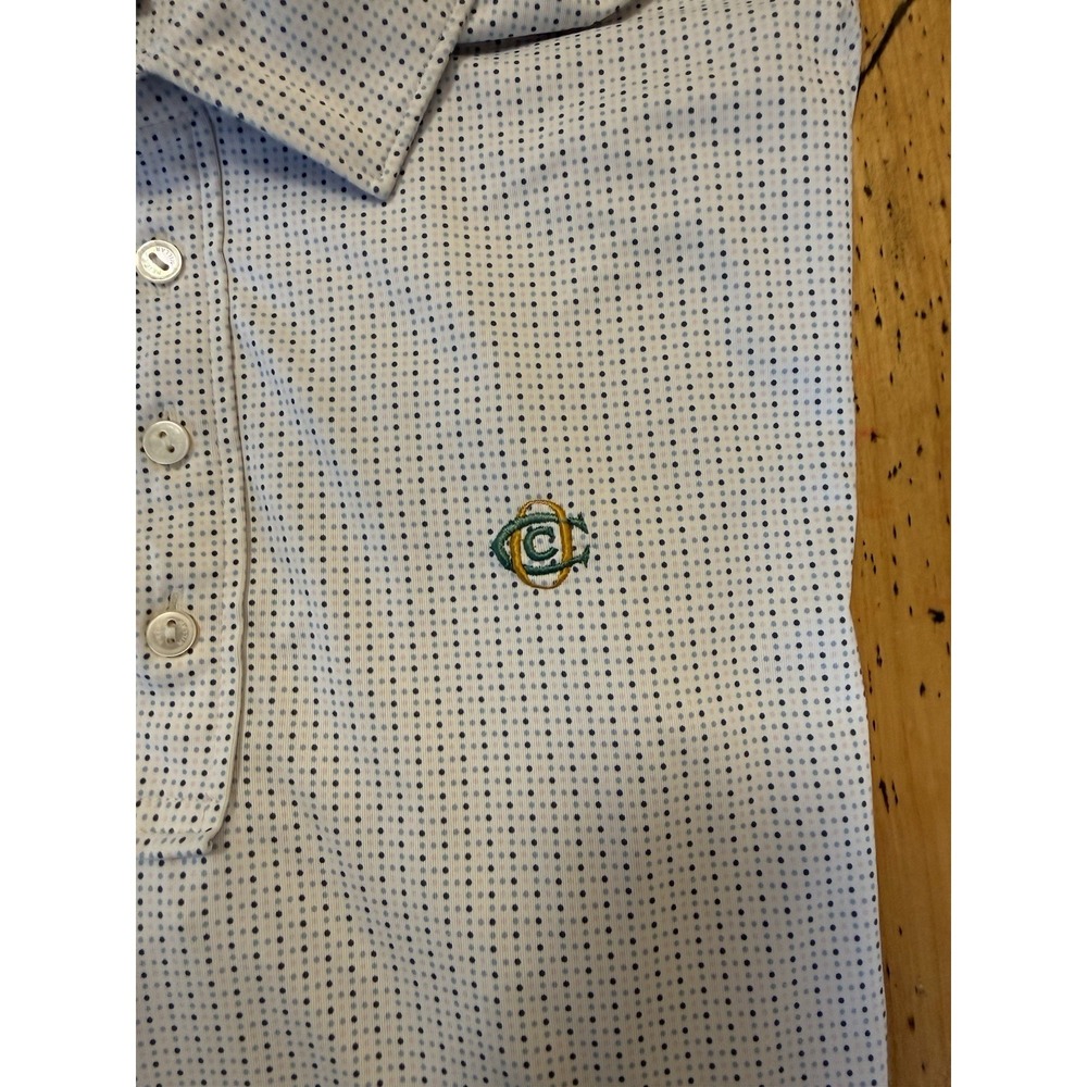 Oakmont Country Club• Peter Millar Crown Crafted Mens L Polka Dot Chest Pocket - Picture 3 of 10
